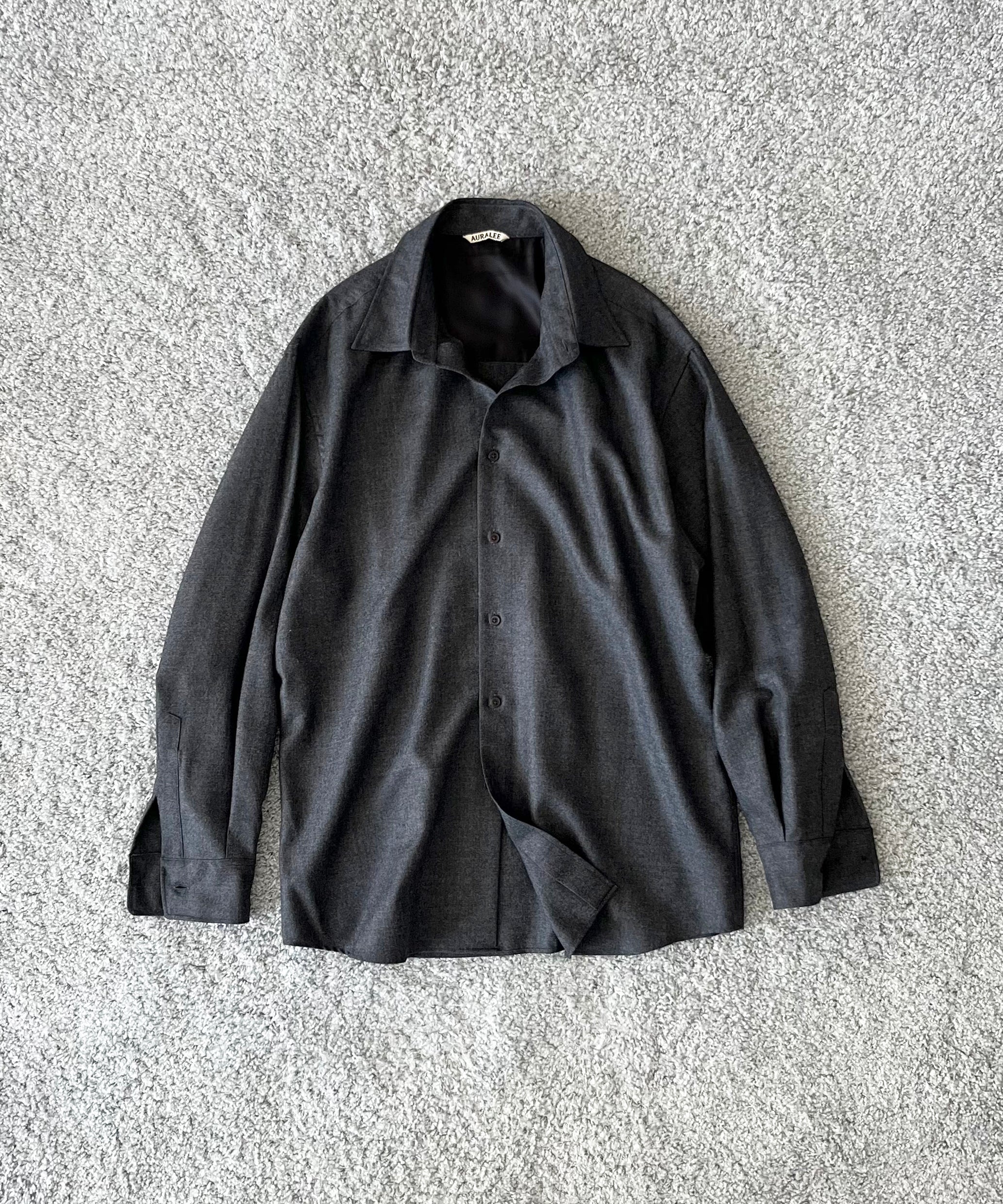 AURALEE Super light wool shirt "TOP BROWN"