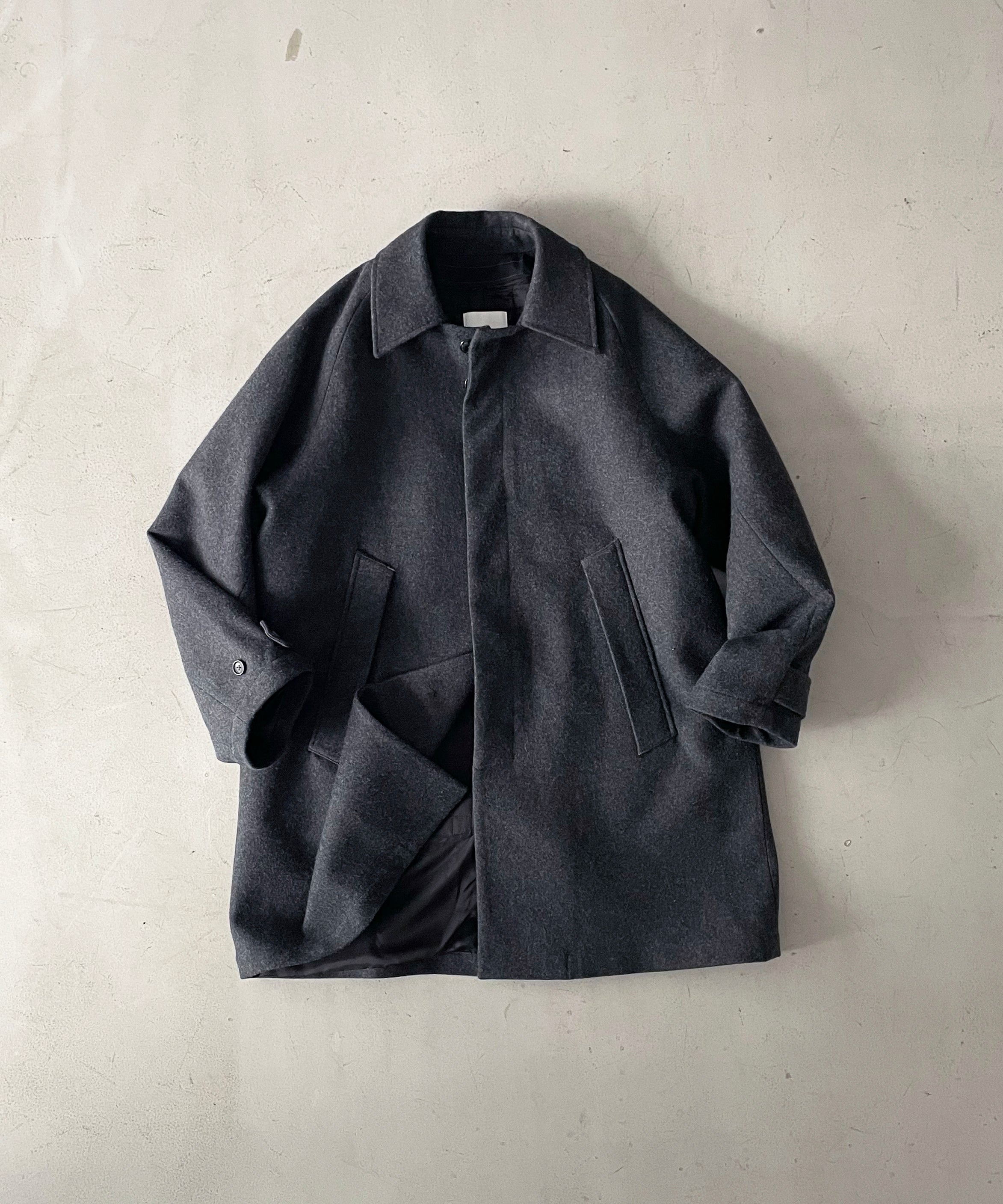 KAIKO Water-repellent wool melton coat "C.GRAY"