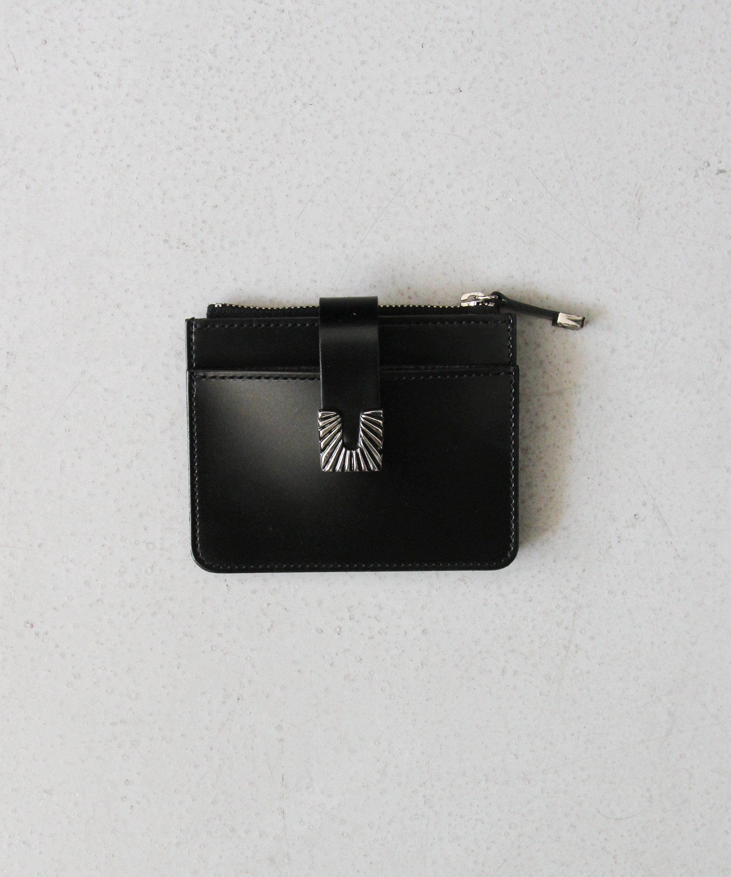 TOGA VIRILIS Leather wallet square tip "BLACK"