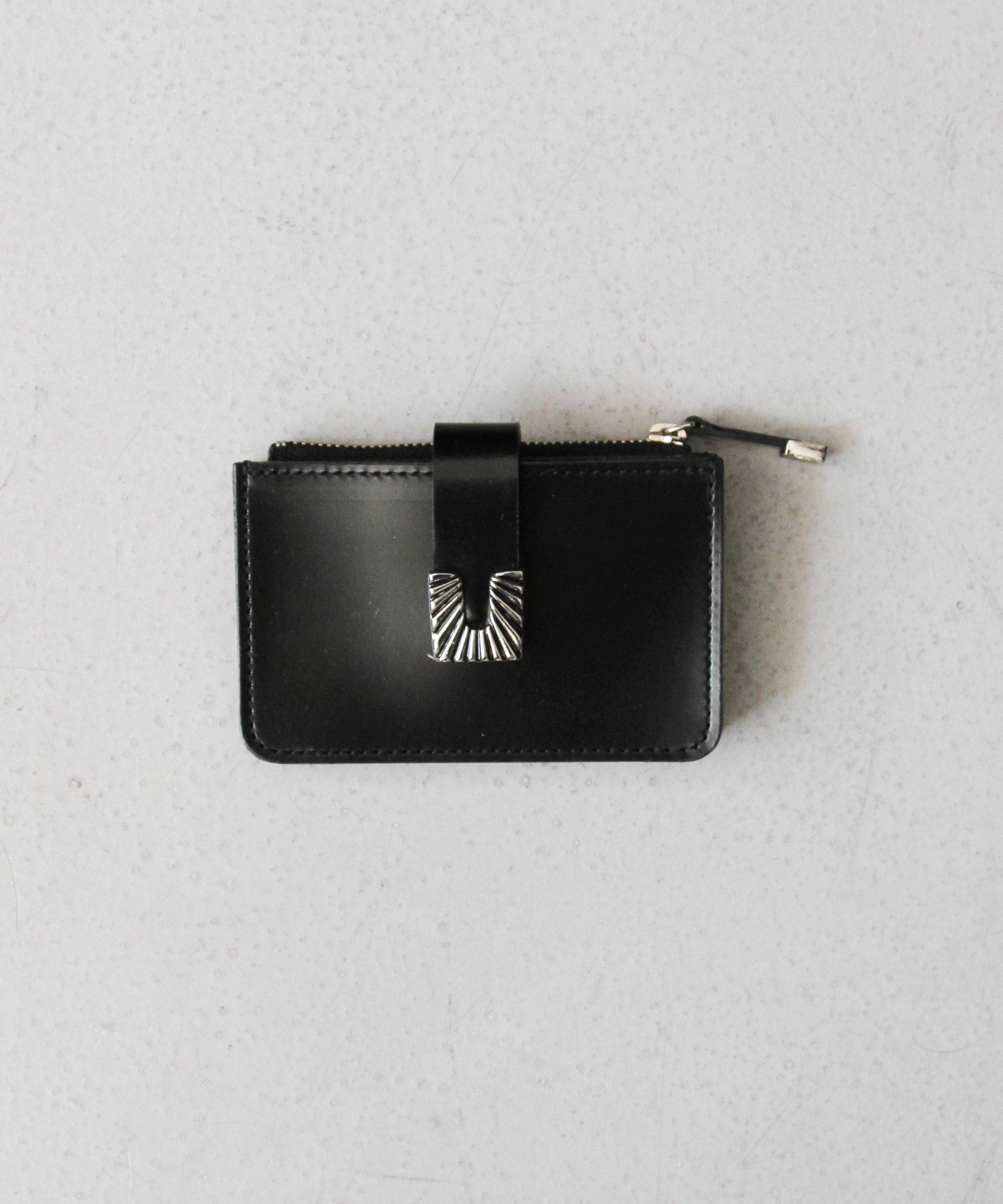 TOGA VIRILIS Leather wallet small square tip "BLACK"