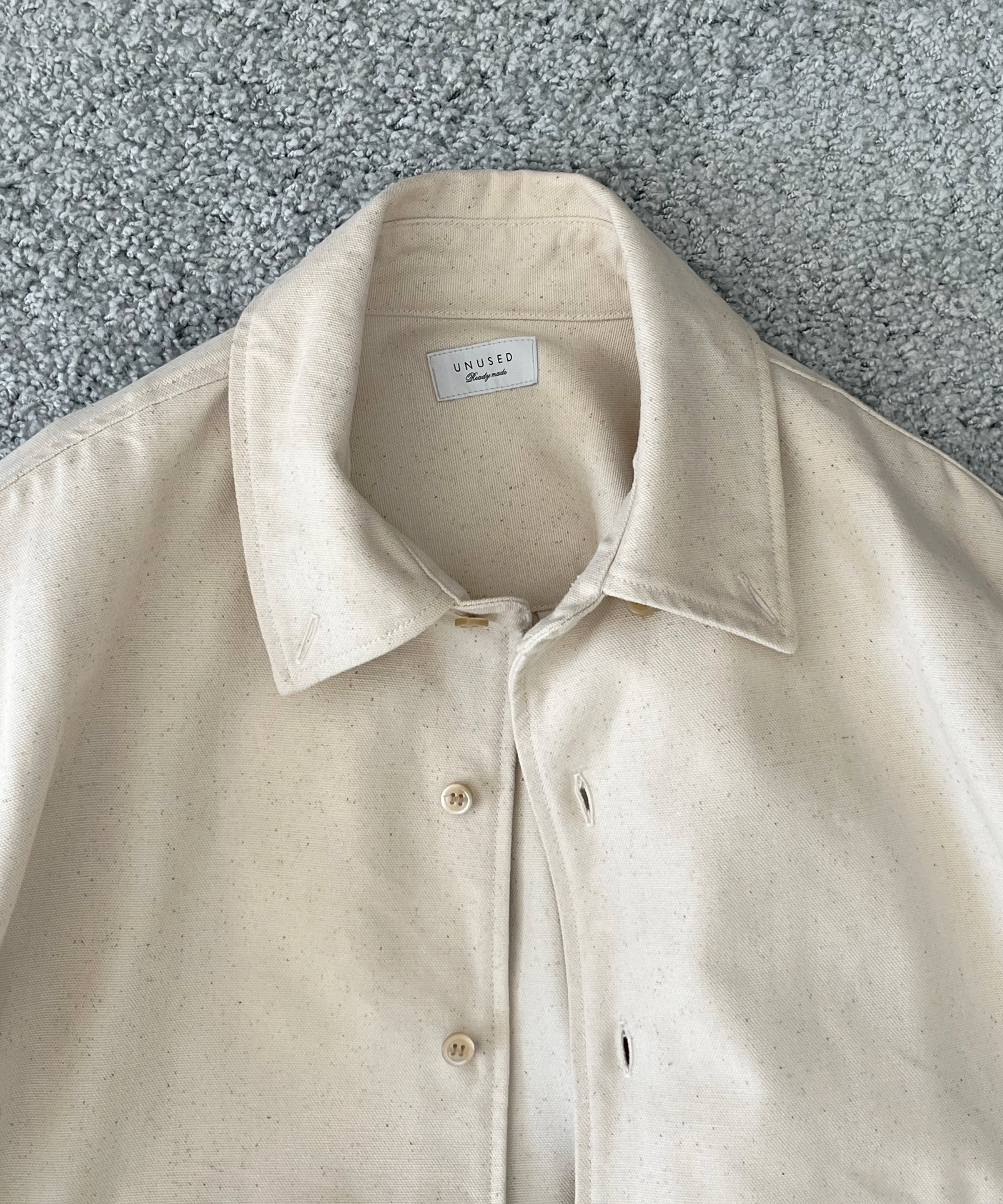 UNUSED Us2541 Duck button down shirt "NATURAL"