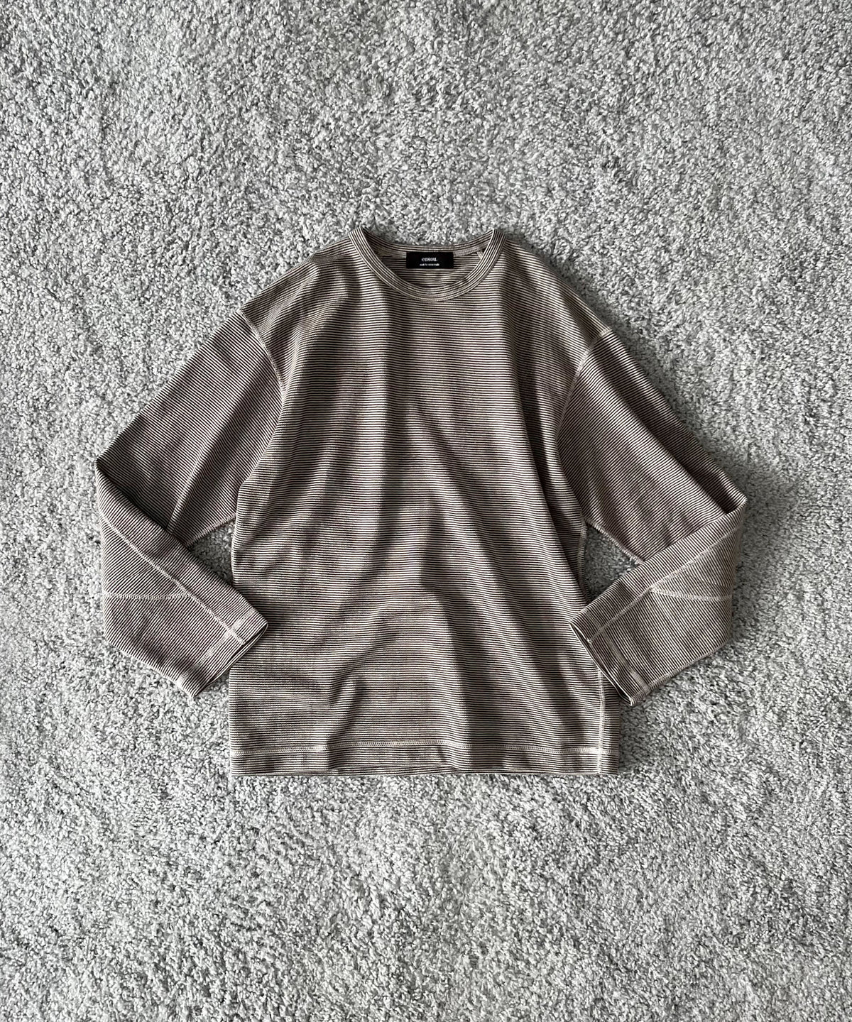 ensou. D-shaped long sleeve tee "OATMEAL"