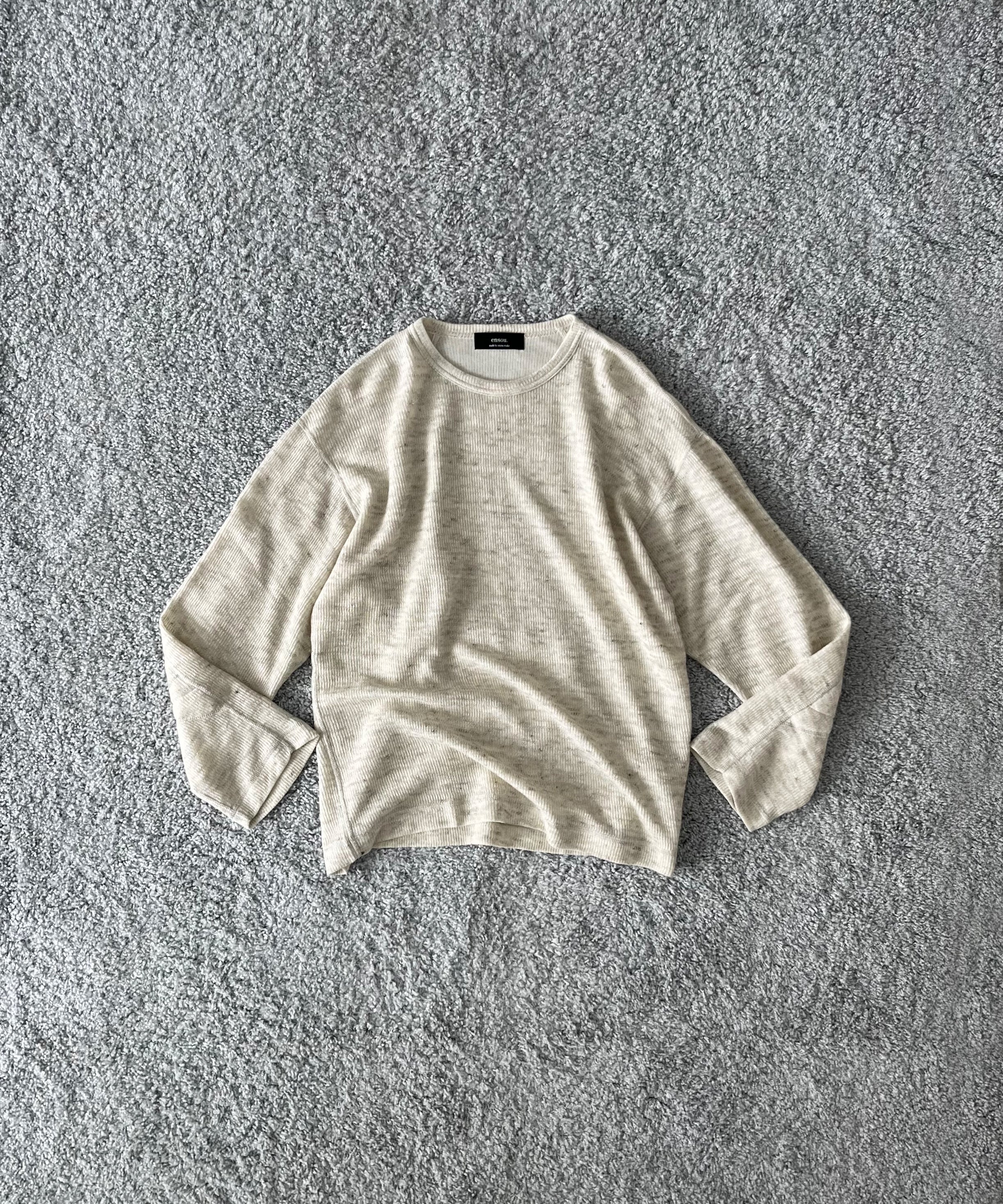 ensou. D-shaped long sleeve tee "OATMEAL"