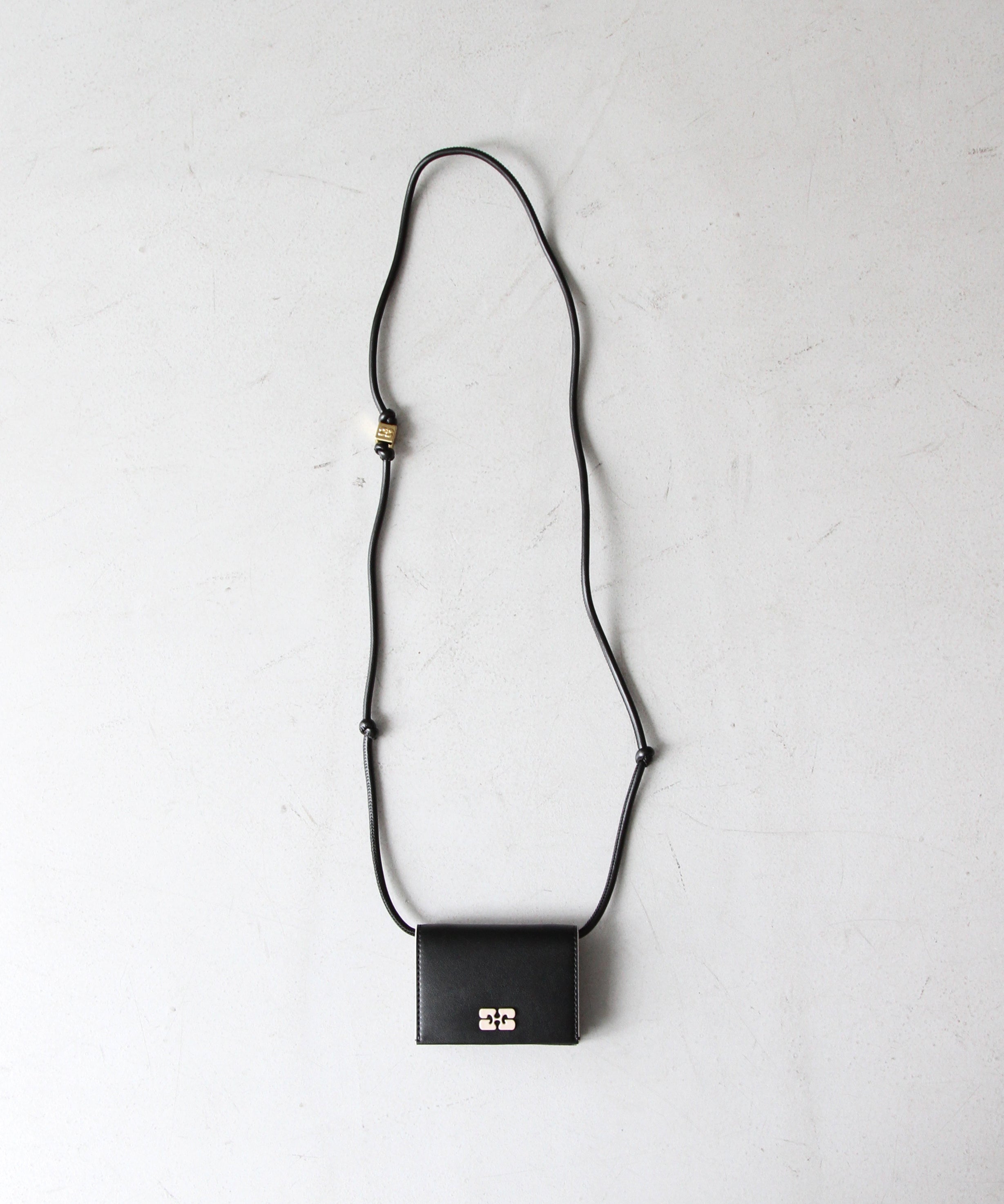 GANNI Bou Wallet On Strap "BLACK"