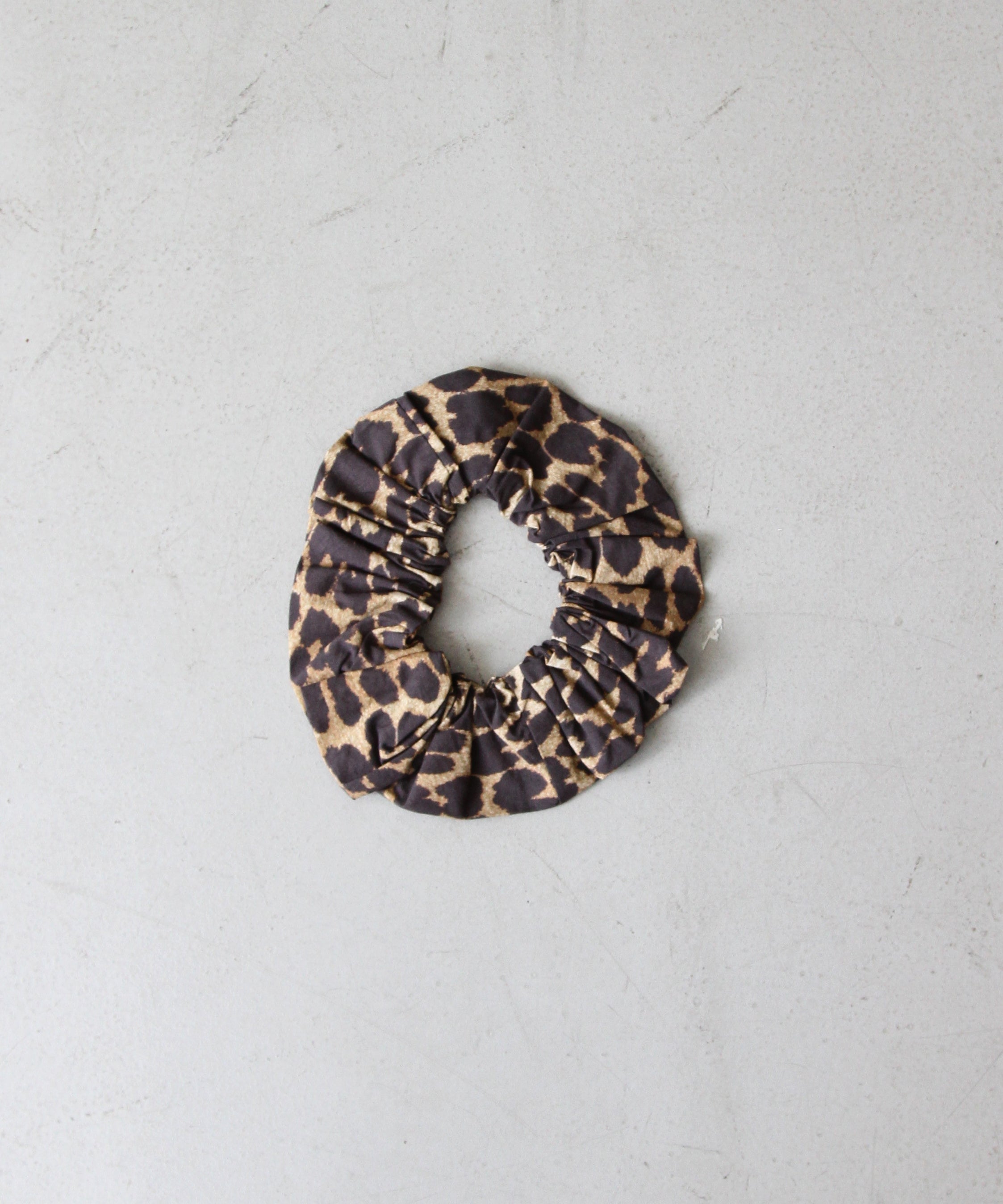 GANNI Printed Cotton Scrunchie "LEOPARD"