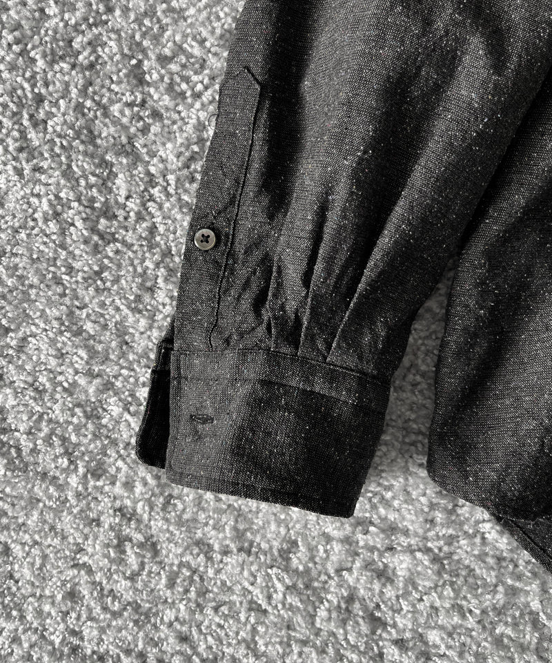 URU Italian collar l/s shirts b "BLACK"
