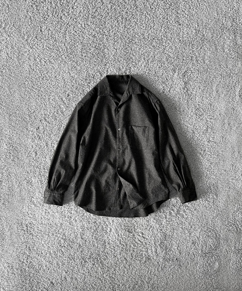 URU Italian collar l/s shirts b "BLACK"