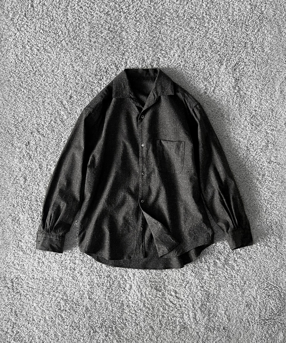 URU Italian collar l/s shirts b "BLACK"