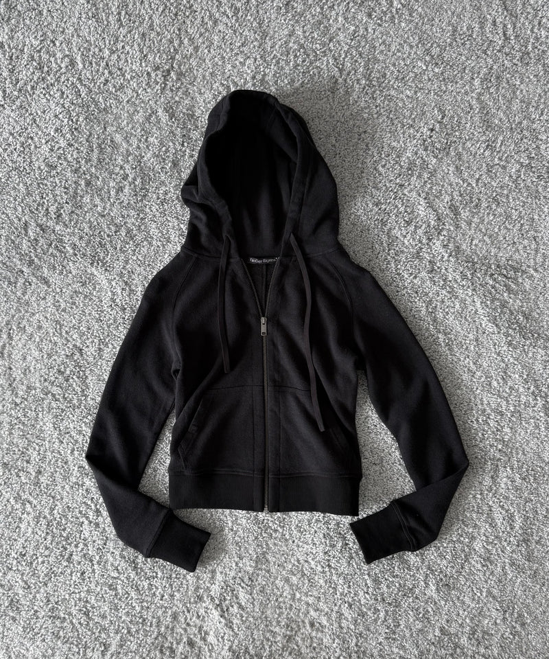 Fax Copy Express Afternoon stretch linen fitted sweatshirt "BLACK"