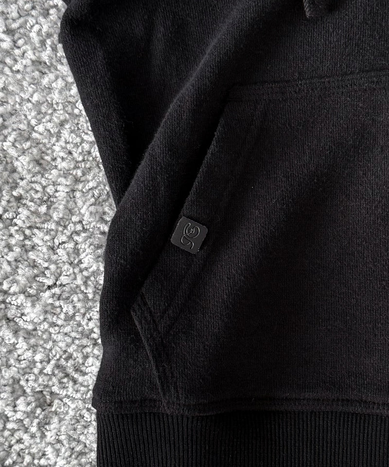 Fax Copy Express Afternoon stretch linen fitted sweatshirt "BLACK"