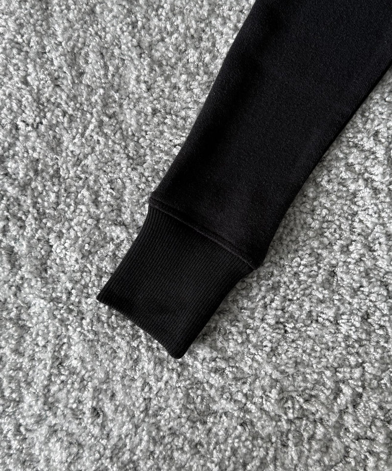 Fax Copy Express Afternoon stretch linen fitted sweatshirt "BLACK"