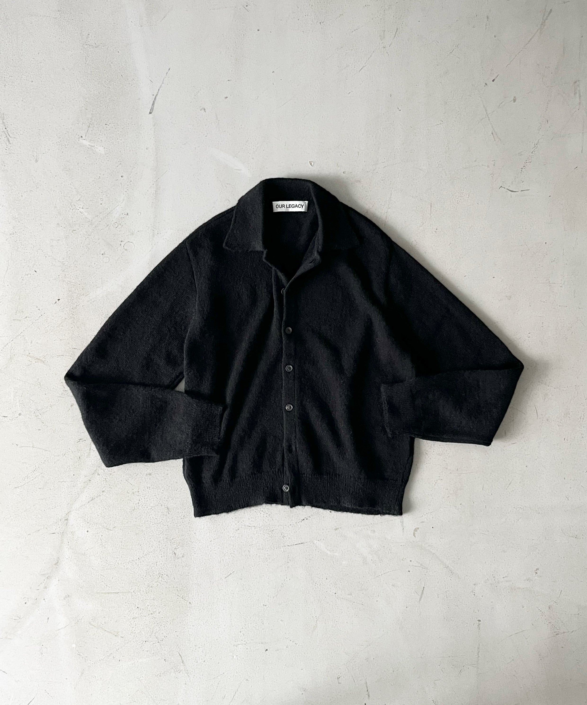 OUR LEGACY Evening polo "BLACK FUZZY ALPACA"