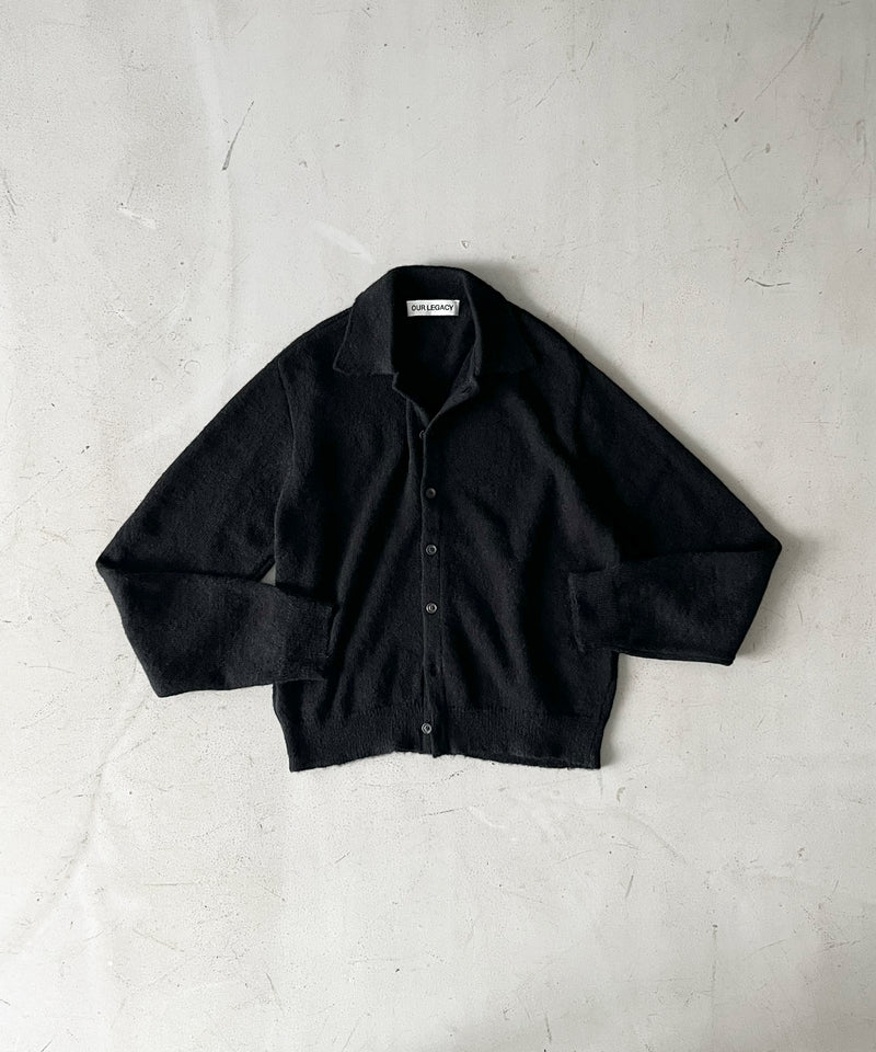 OUR LEGACY Evening polo "BLACK FUZZY ALPACA"