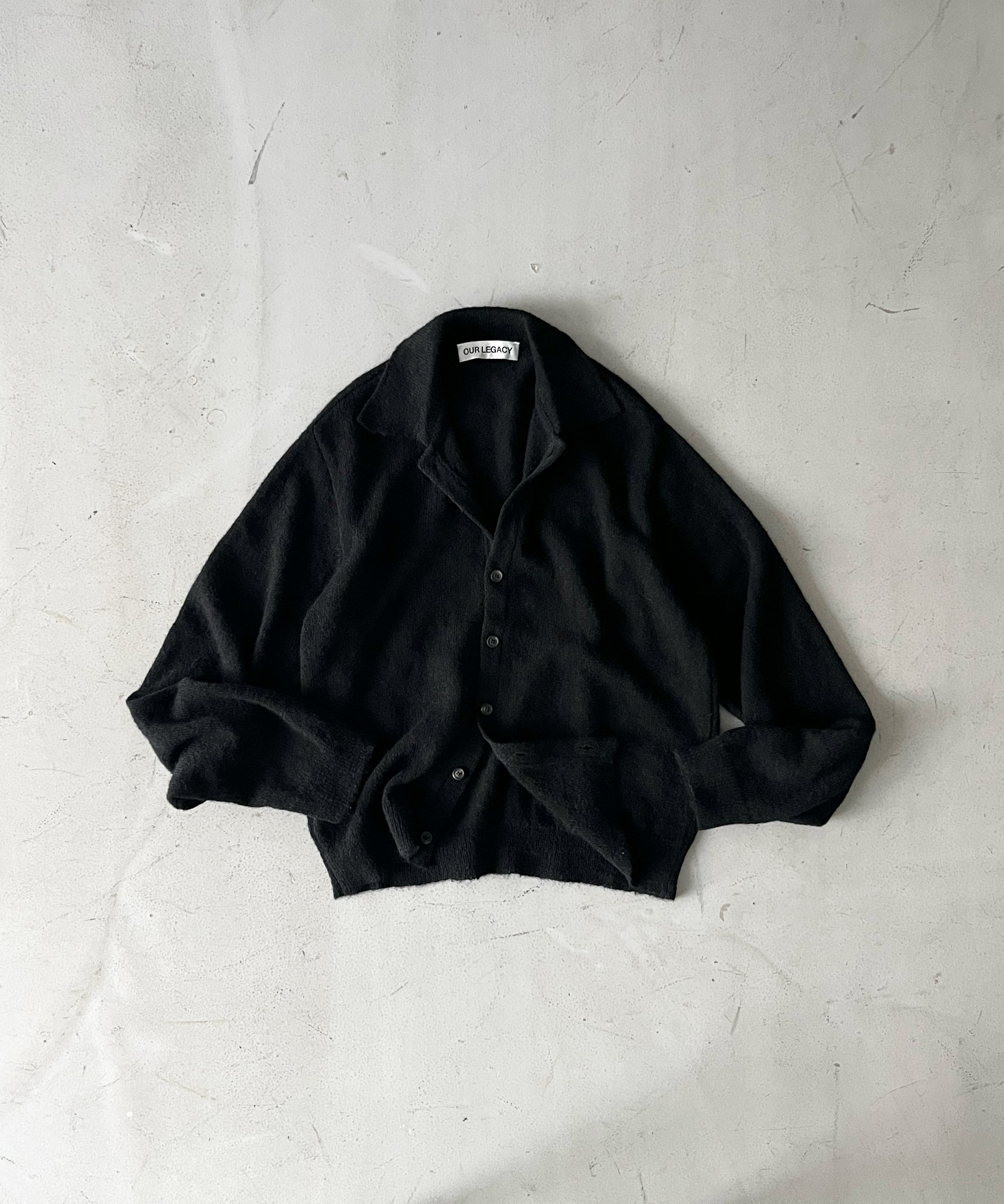 OUR LEGACY Evening polo "BLACK FUZZY ALPACA"