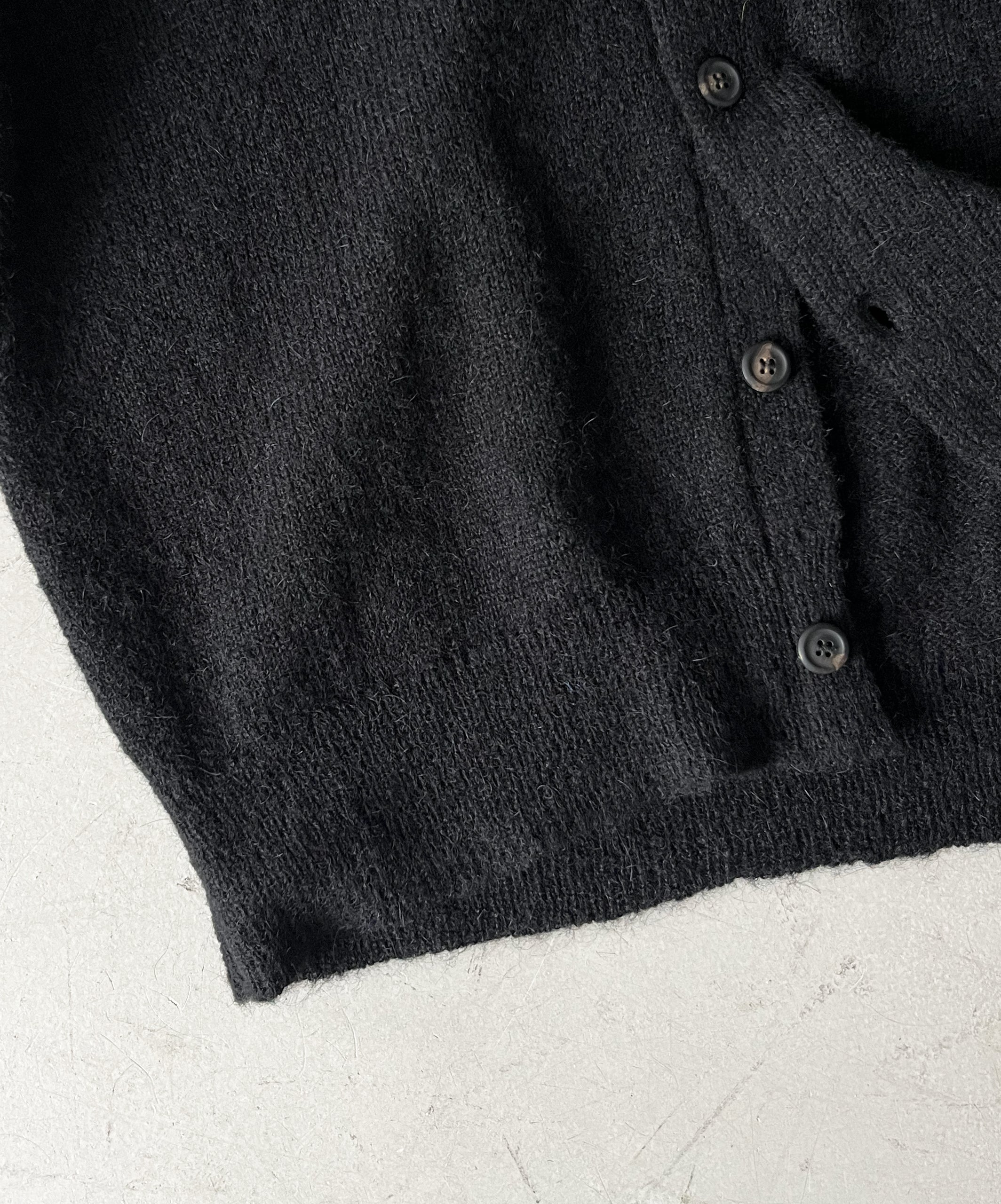OUR LEGACY Evening polo "BLACK FUZZY ALPACA"