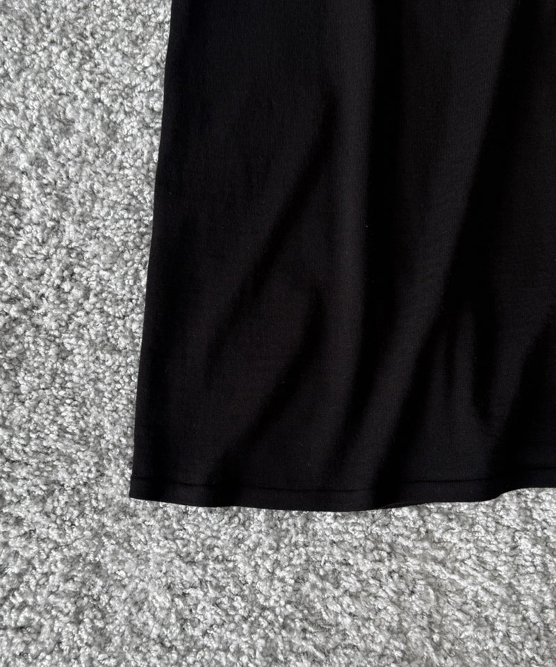 Fax Copy Express Afternoon stretch air ankle-length knit skirt "BLACK"
