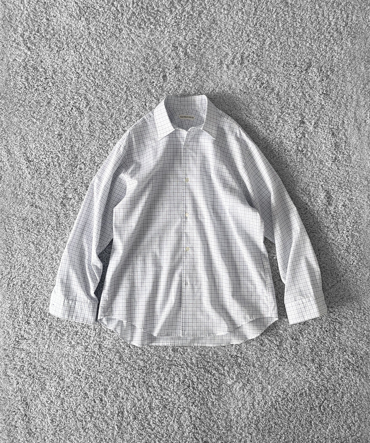 OLD FOLK HOUSE Banshu-ori classic shirt - vintage fabric "RED PURPLE STRIPE"