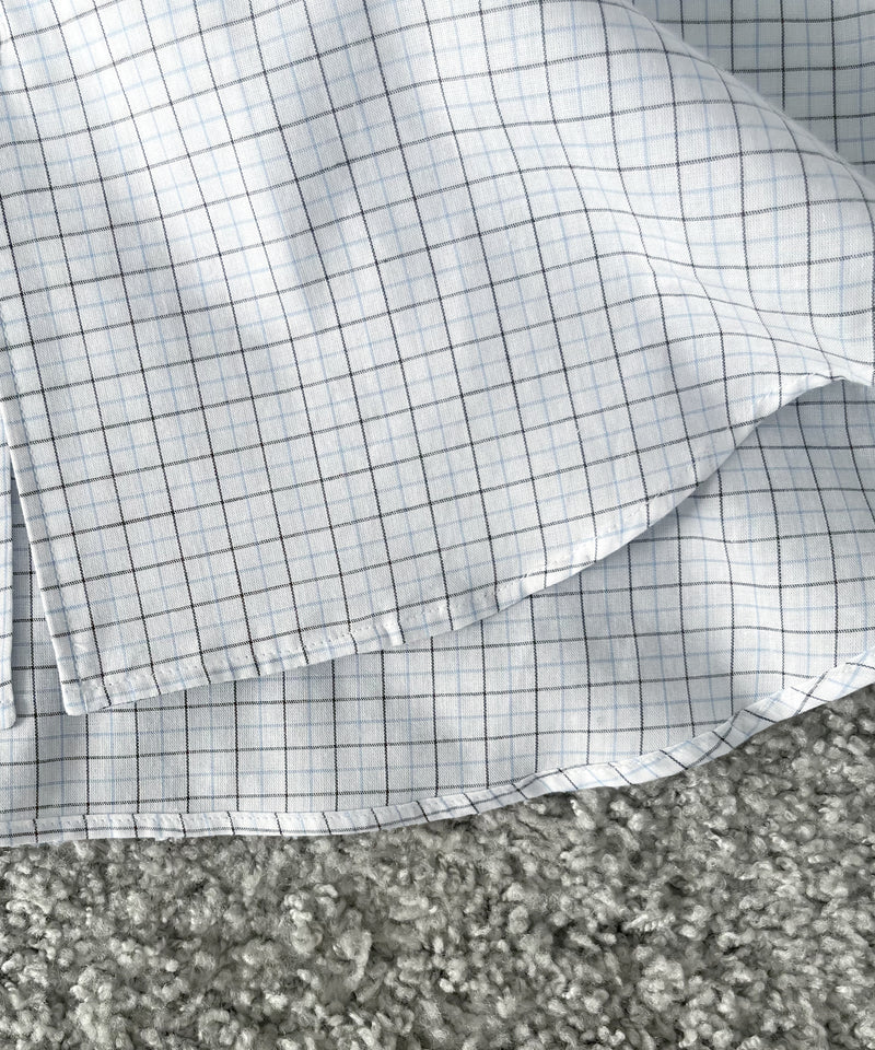 OLD FOLK HOUSE Banshu-ori classic shirt - vintage fabric "BLACK BLUE PLAID"