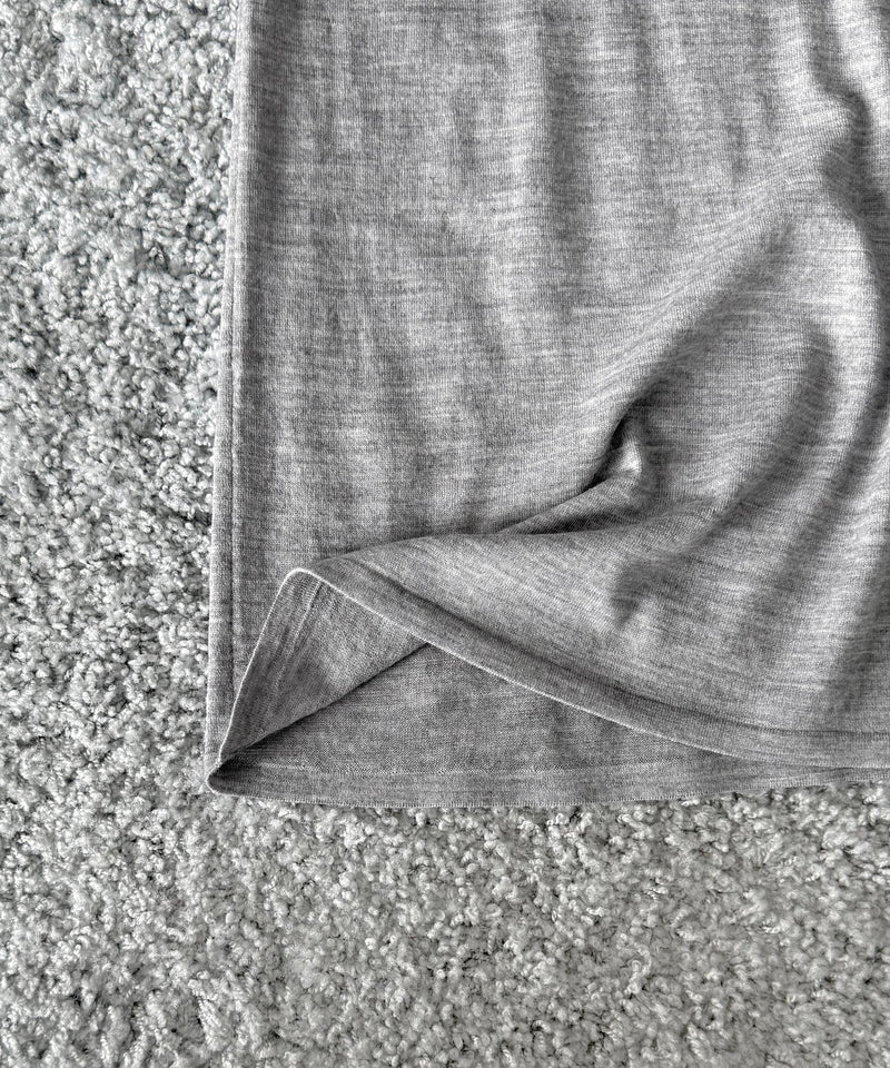 Fax Copy Express Afternoon stretch air ankle-length knit skirt "LIGHT GREY"
