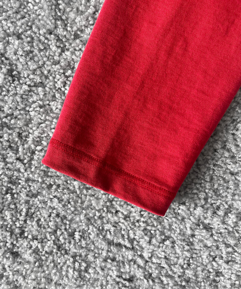 OLD FOLK HOUSE Raglan sleeve t-shirt "RED / BEIGE"