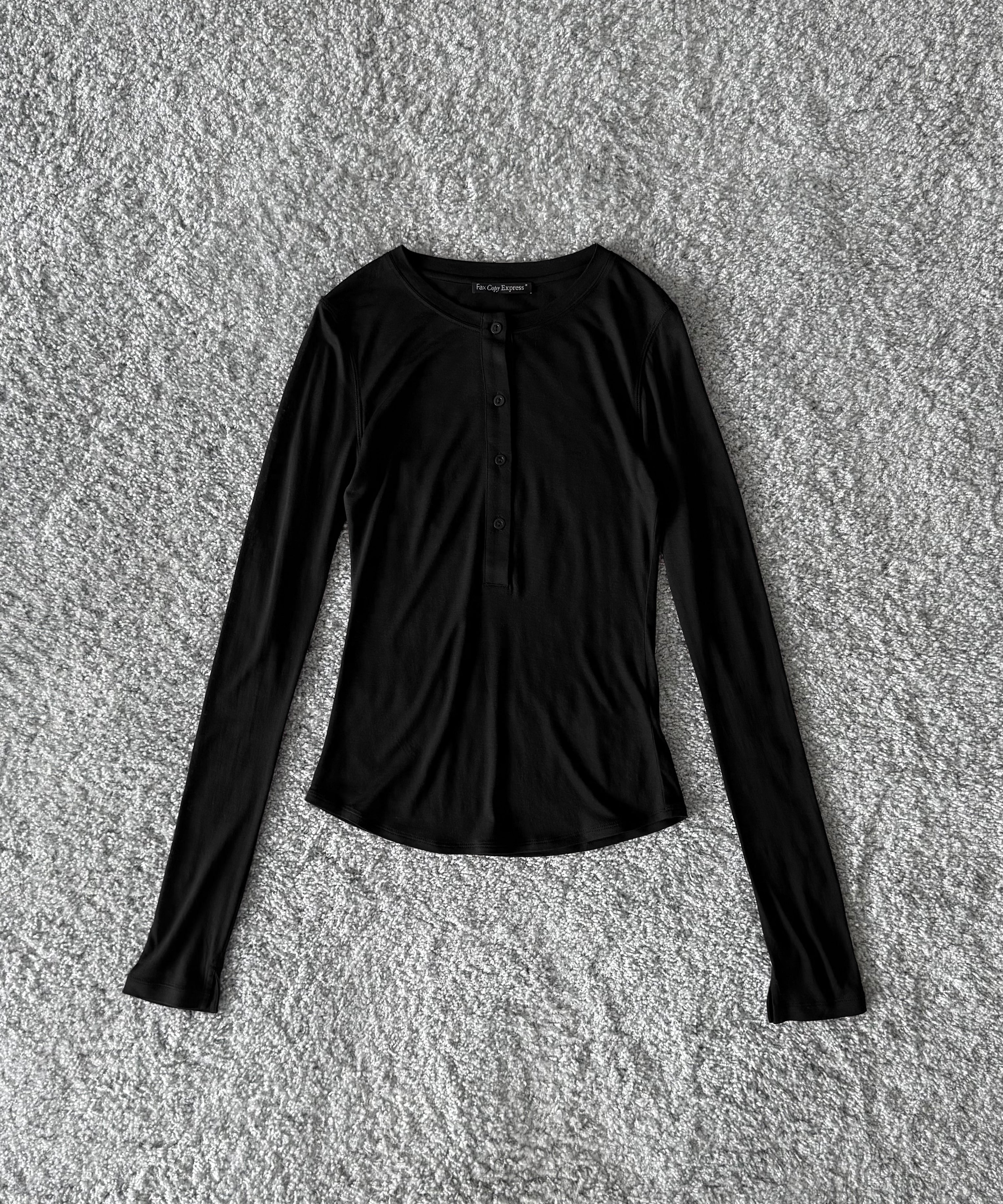 Fax Copy Express Afternoon stretch henley top "DARK GREY"