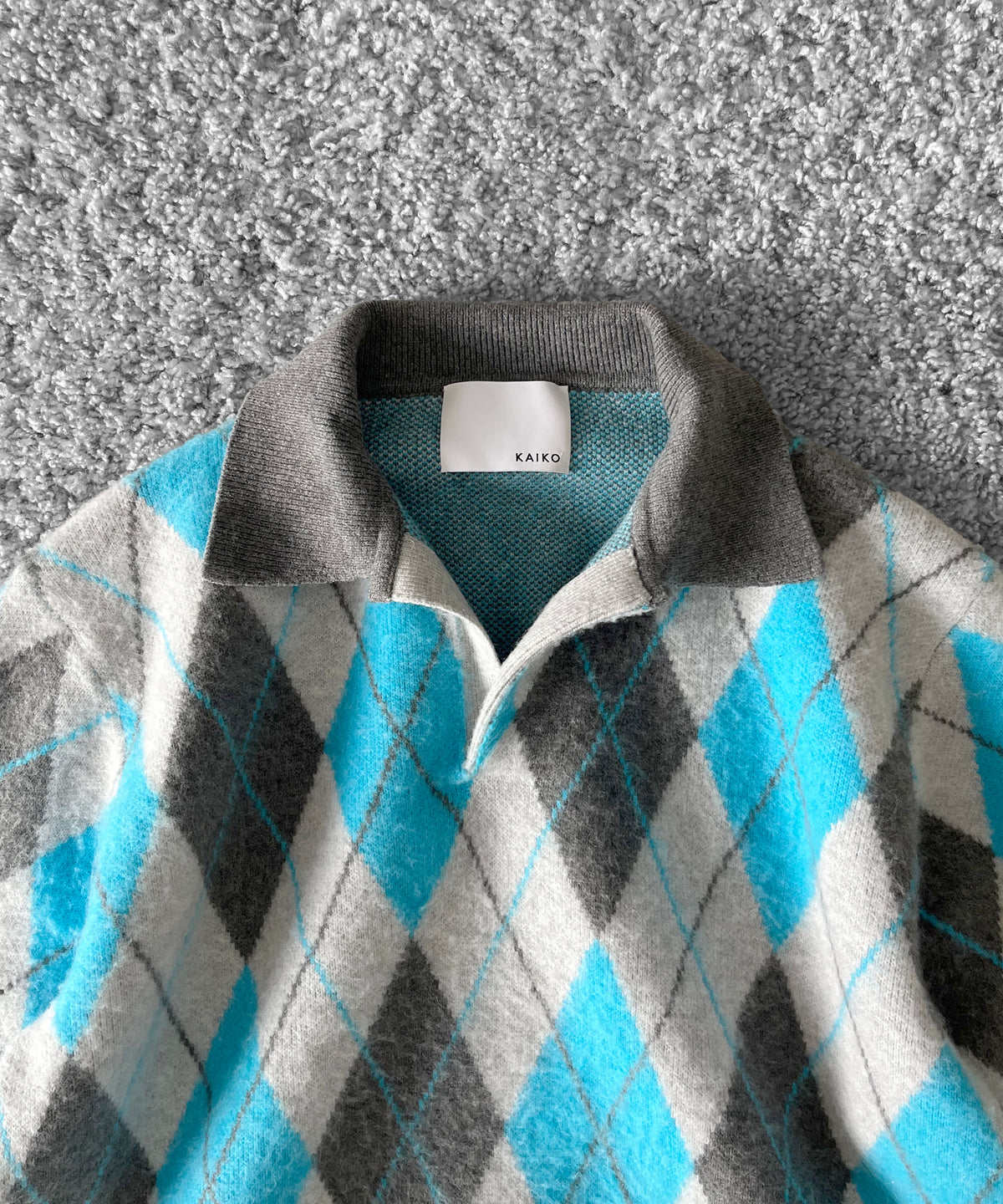 【Pre order】KAIKO Domestic knit polo shirt "FIGURE BLUE"