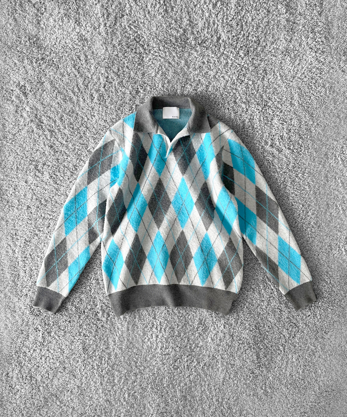 【Pre order】KAIKO Domestic knit polo shirt "FIGURE BLUE"