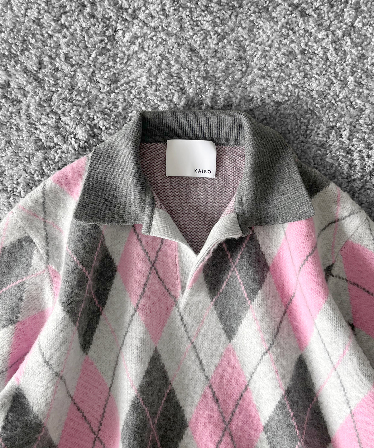 【Pre order】KAIKO Domestic knit polo shirt "FIGURE PINK"
