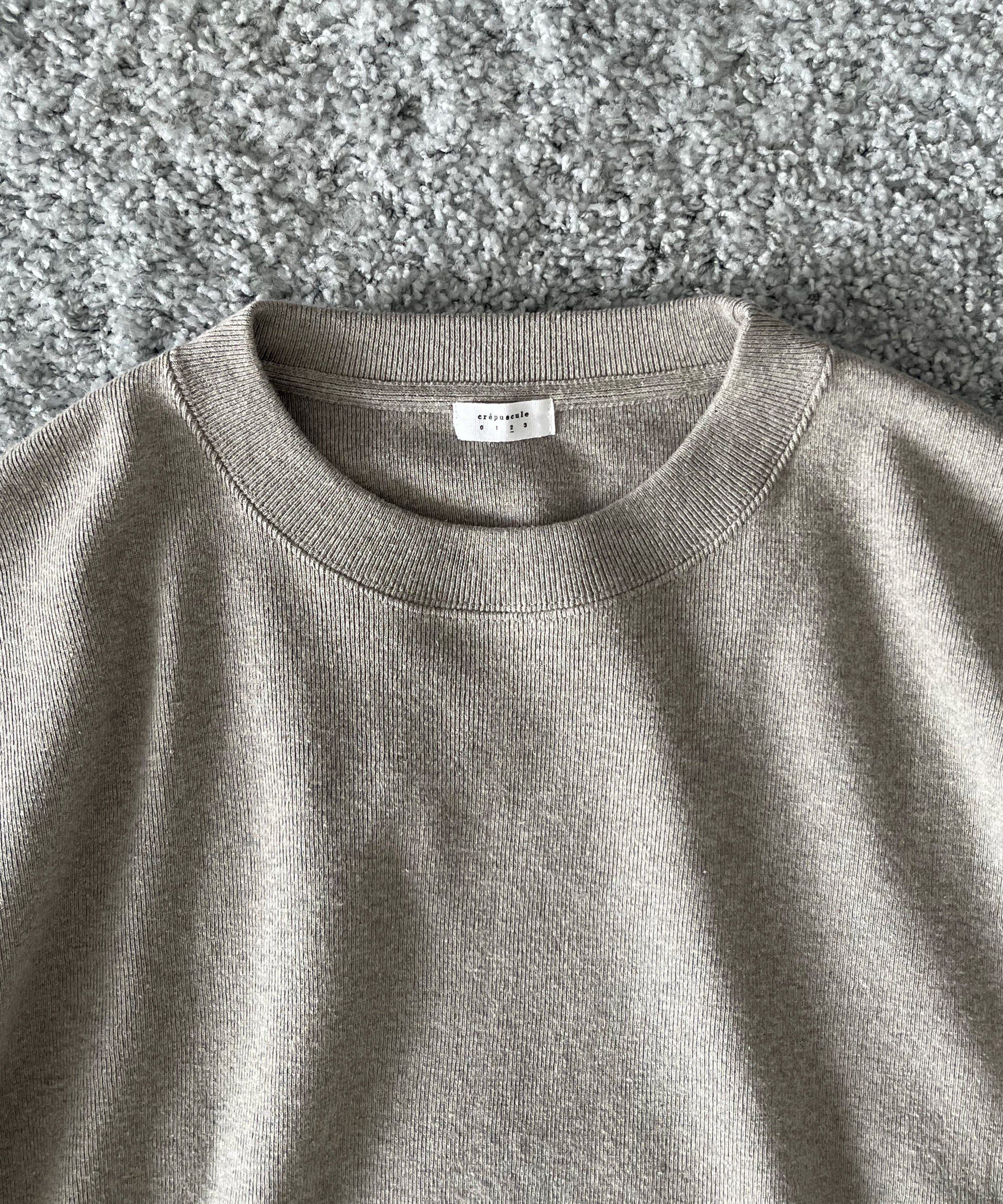 crepuscule Co/he rib sweat p/o "GRAYBEIGE"
