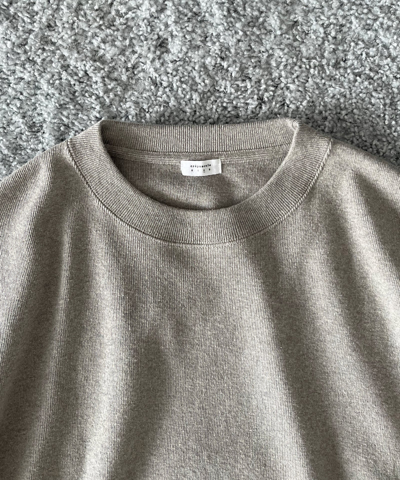 crepuscule Co/he rib sweat p/o "GRAYBEIGE"