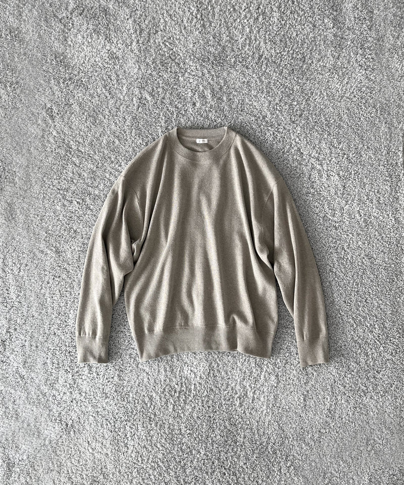 crepuscule Co/he rib sweat p/o "GRAYBEIGE"