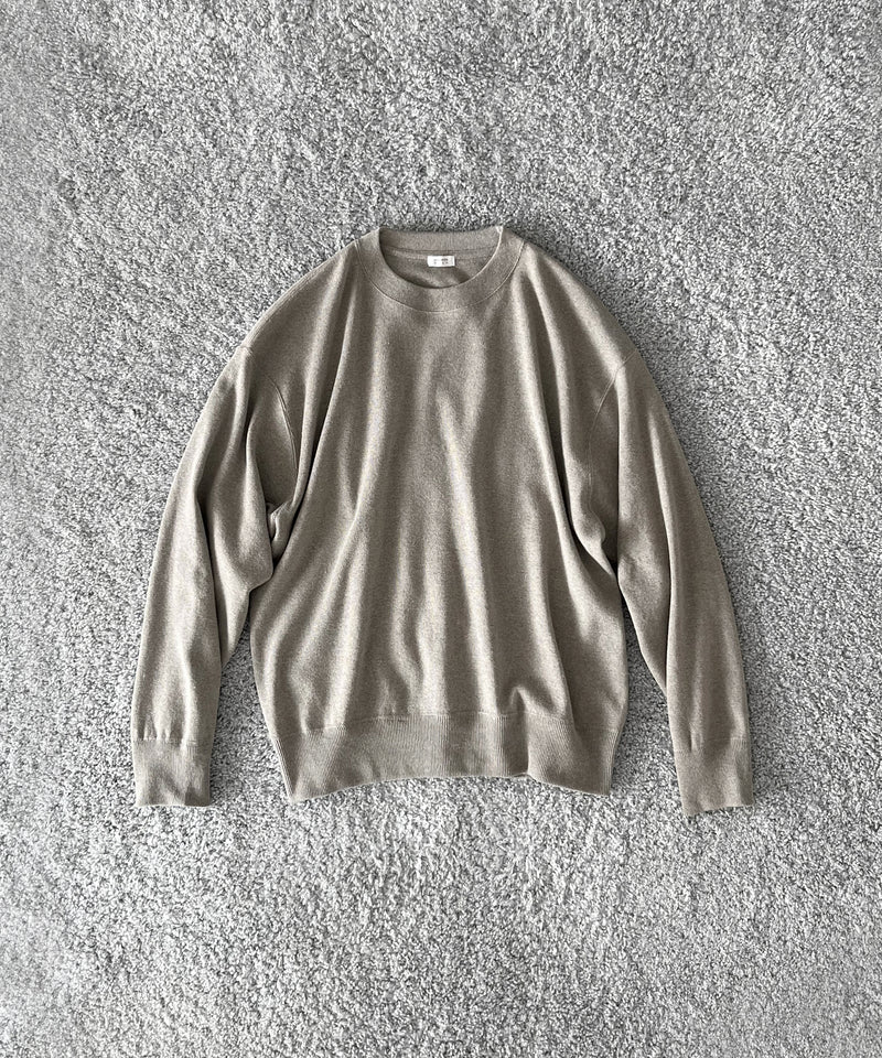 crepuscule Co/he rib sweat p/o "GRAYBEIGE"