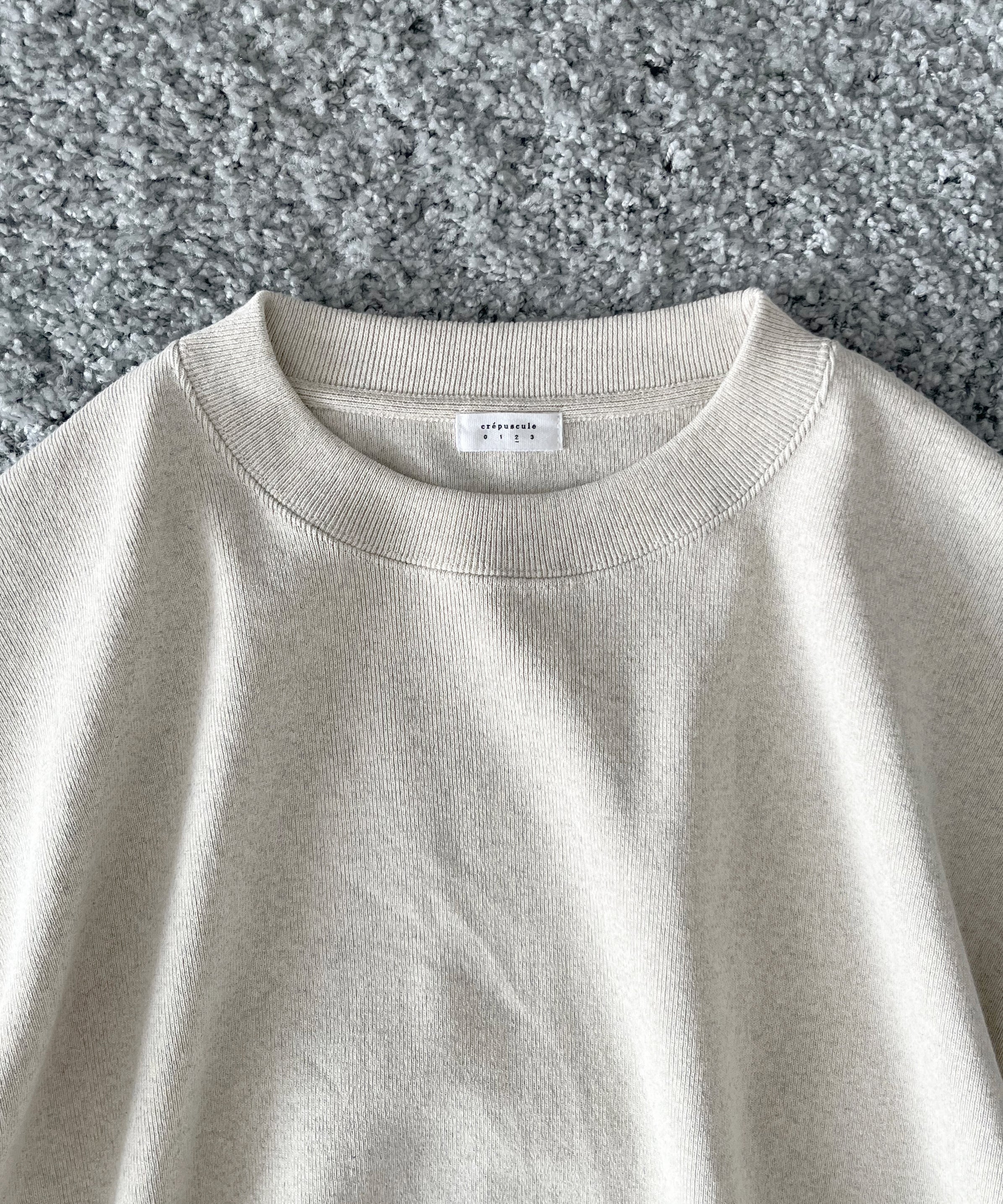 crepuscule Co rib sweat p/o "OATMEAL"