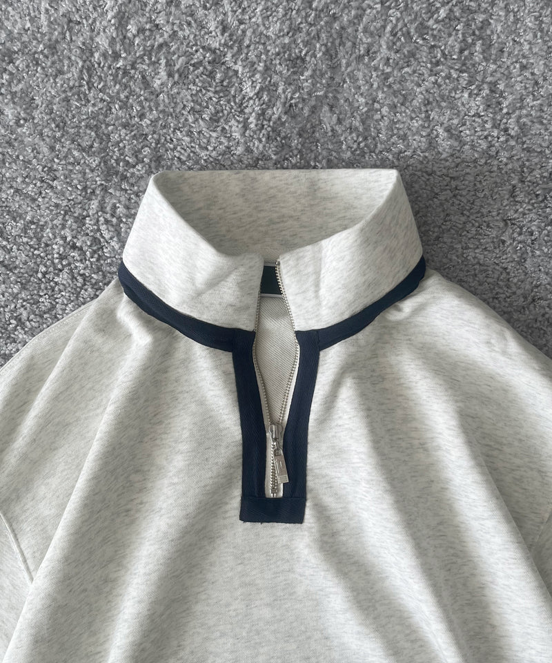 PHINGERIN Quarter zip sweatshirt "A:OATMEAL"