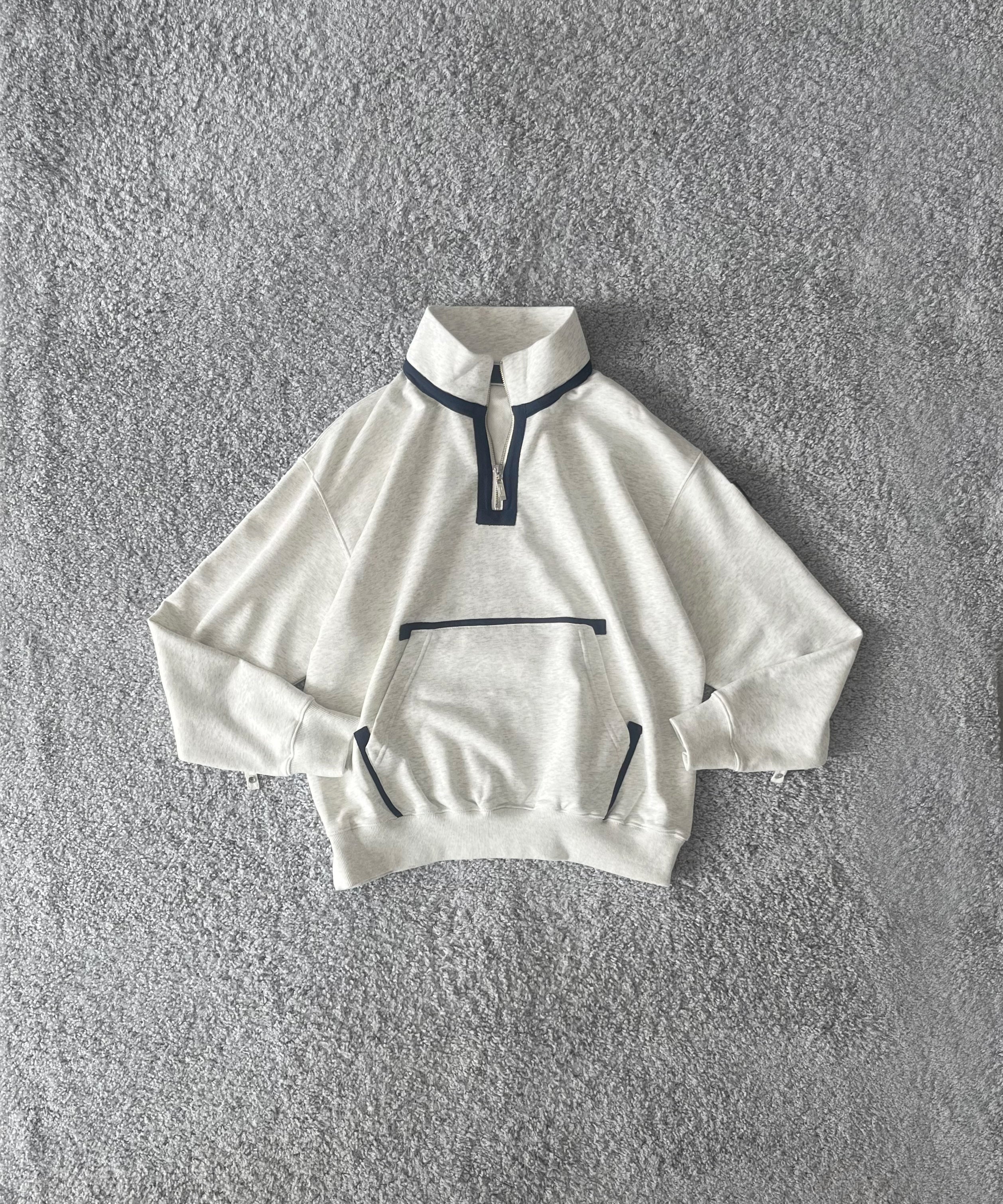 PHINGERIN Quarter zip sweatshirt "A:OATMEAL"