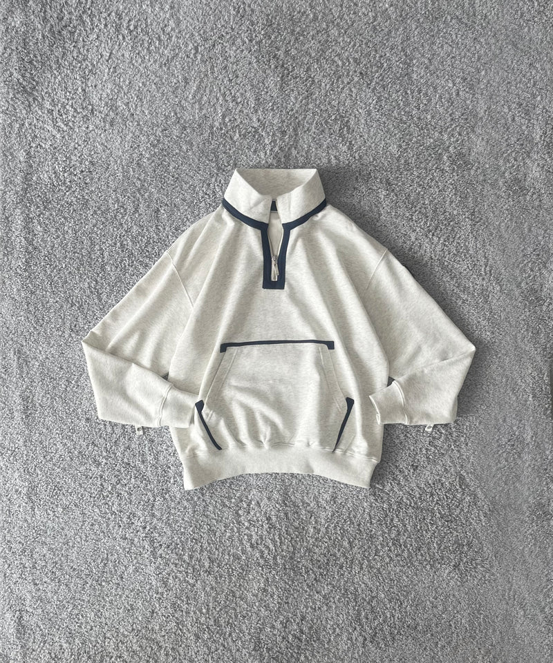 PHINGERIN Quarter zip sweatshirt "A:OATMEAL"