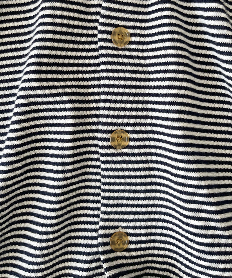 PHINGERIN Stripe knit shirt "A:HEATHER GREY×NAVY"