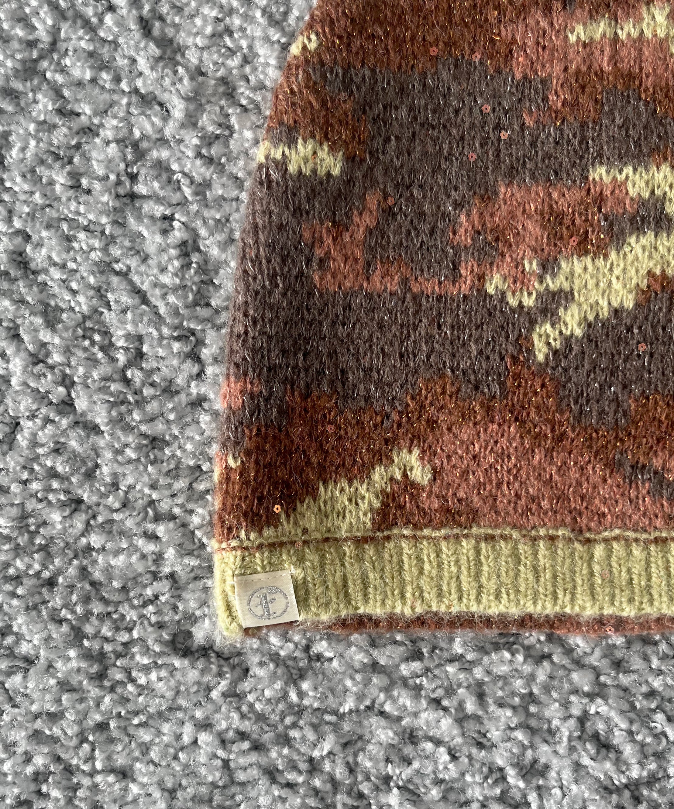 FAF(FAKE AS FLOWERS) Camo single beanie "BROWN CAMO"
