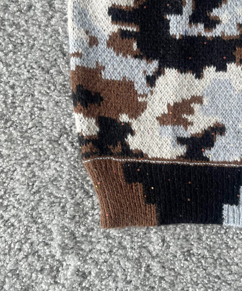 FAF(FAKE AS FLOWERS) Wik camo jacquard knit "SKY CAMO"