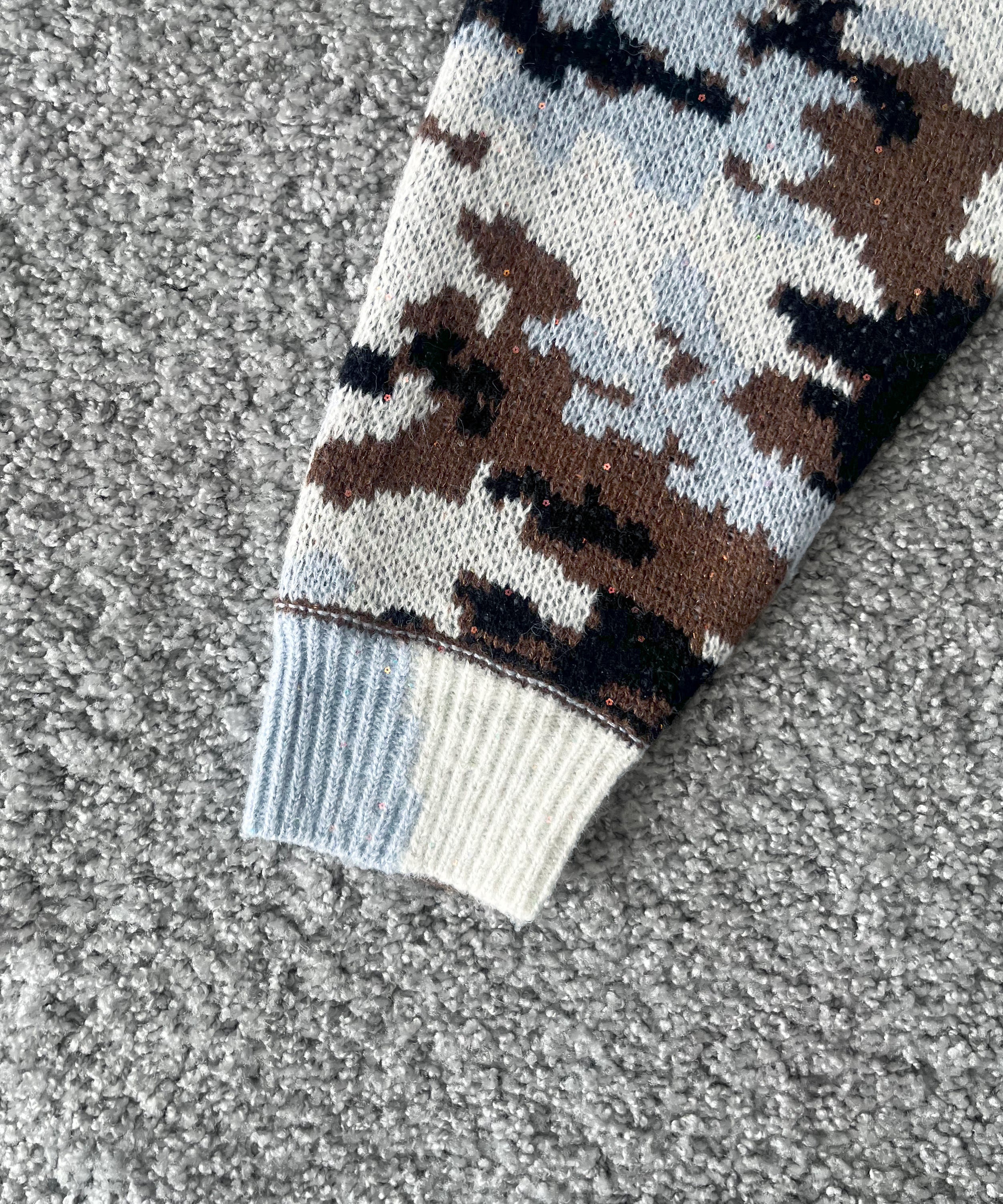 FAF(FAKE AS FLOWERS) Wik camo jacquard knit "SKY CAMO"