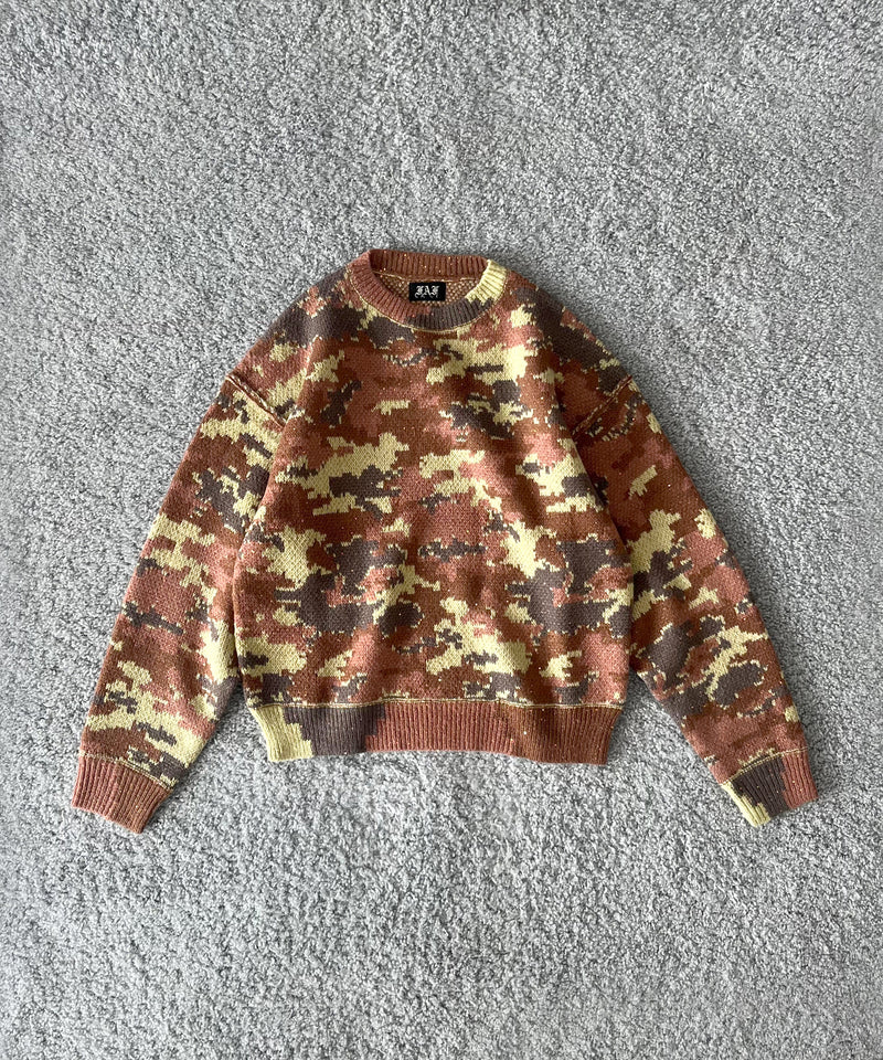 FAF(FAKE AS FLOWERS) Wik camo jacquard knit "SKY CAMO"