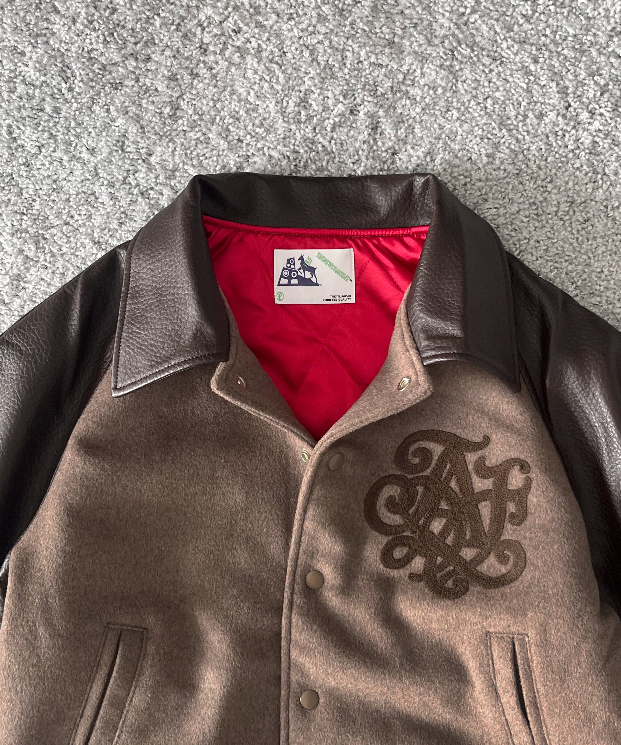 FAF(FAKE AS FLOWERS) Tnc team jacket "BROWN"