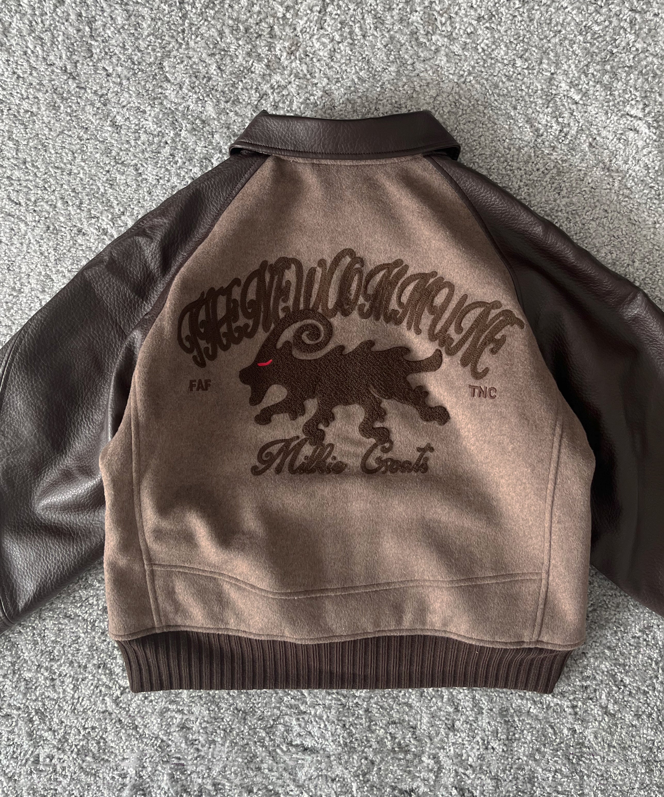 FAF(FAKE AS FLOWERS) Tnc team jacket "BROWN"