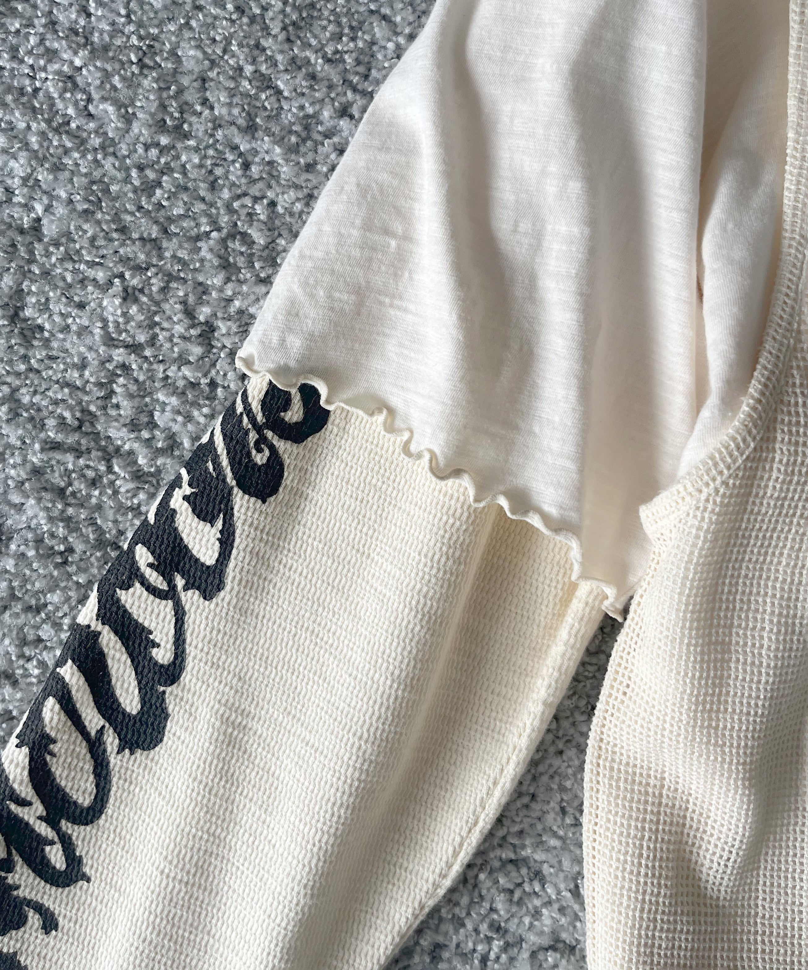 FAF(FAKE AS FLOWERS) 3Layerd ls tee "ECRU"