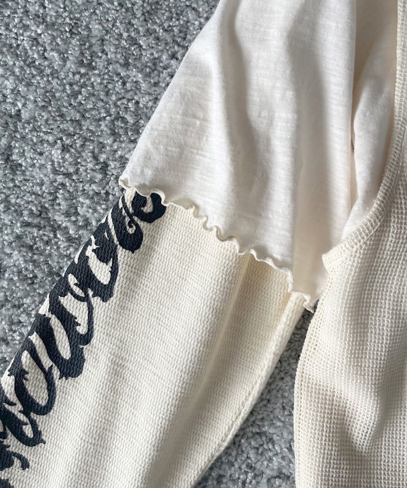 FAF(FAKE AS FLOWERS) 3Layerd ls tee "ECRU"