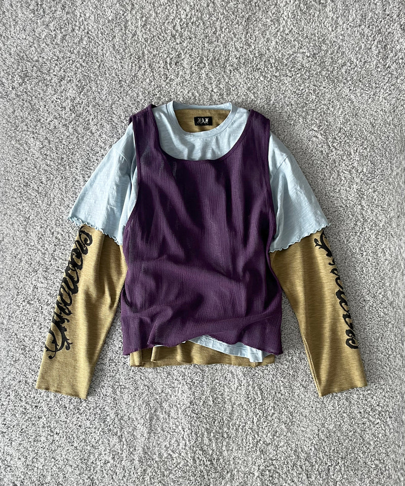 FAF(FAKE AS FLOWERS) 3Layerd ls tee "MULTI"