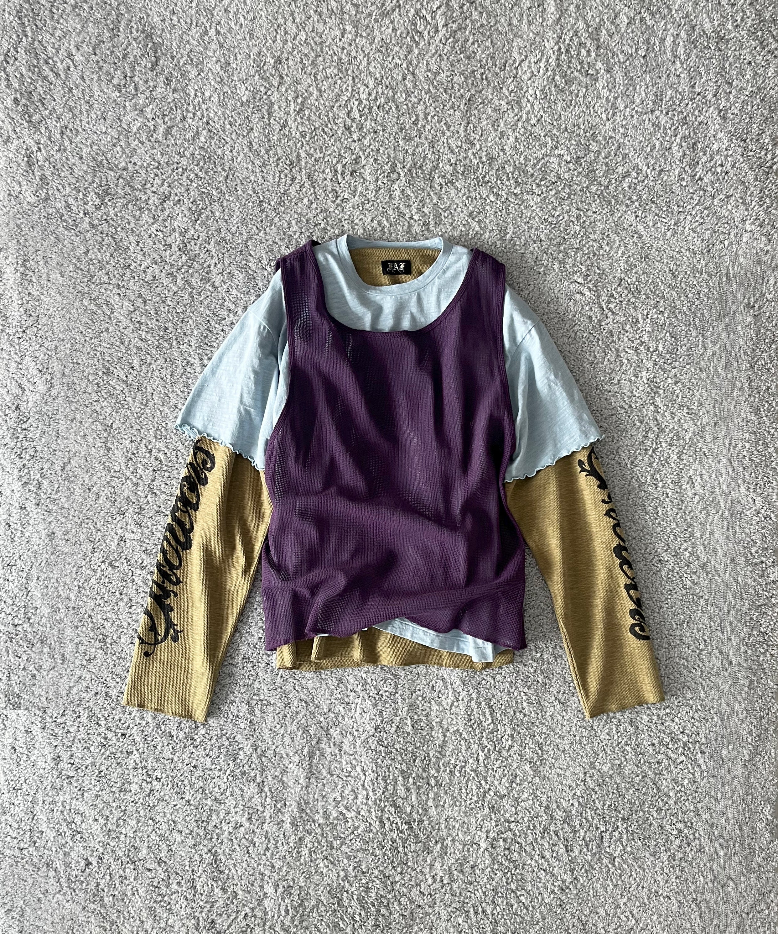 FAF(FAKE AS FLOWERS) 3Layerd ls tee "ECRU"