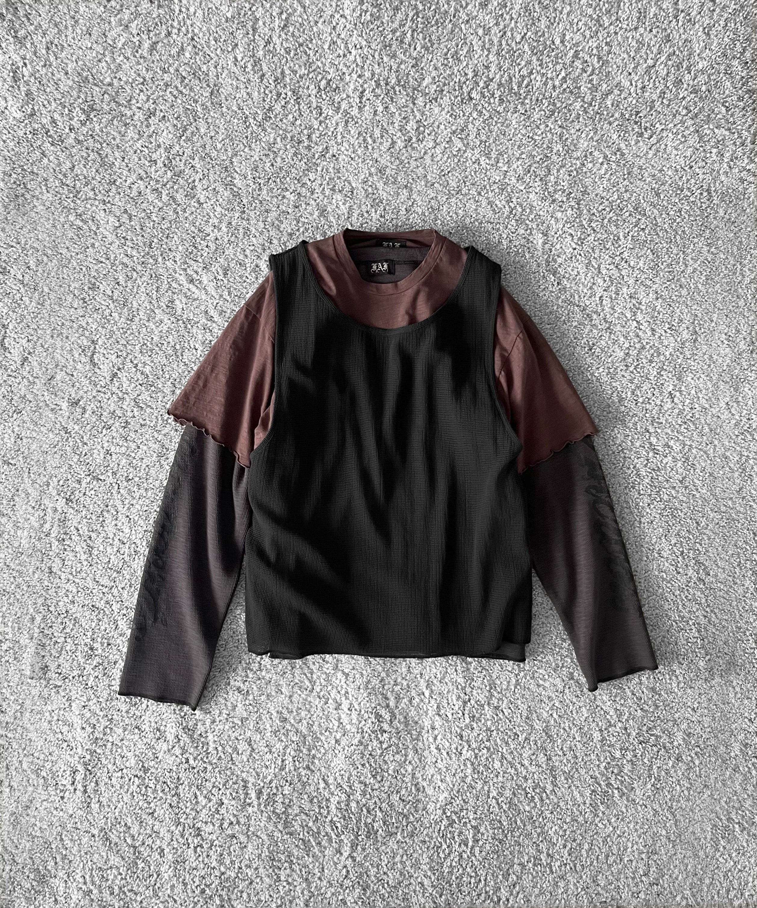 FAF(FAKE AS FLOWERS) 3Layerd ls tee "BLACK"