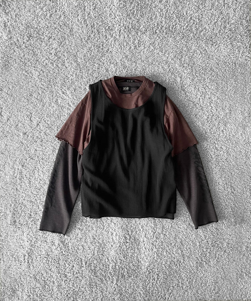 FAF(FAKE AS FLOWERS) 3Layerd ls tee "ECRU"