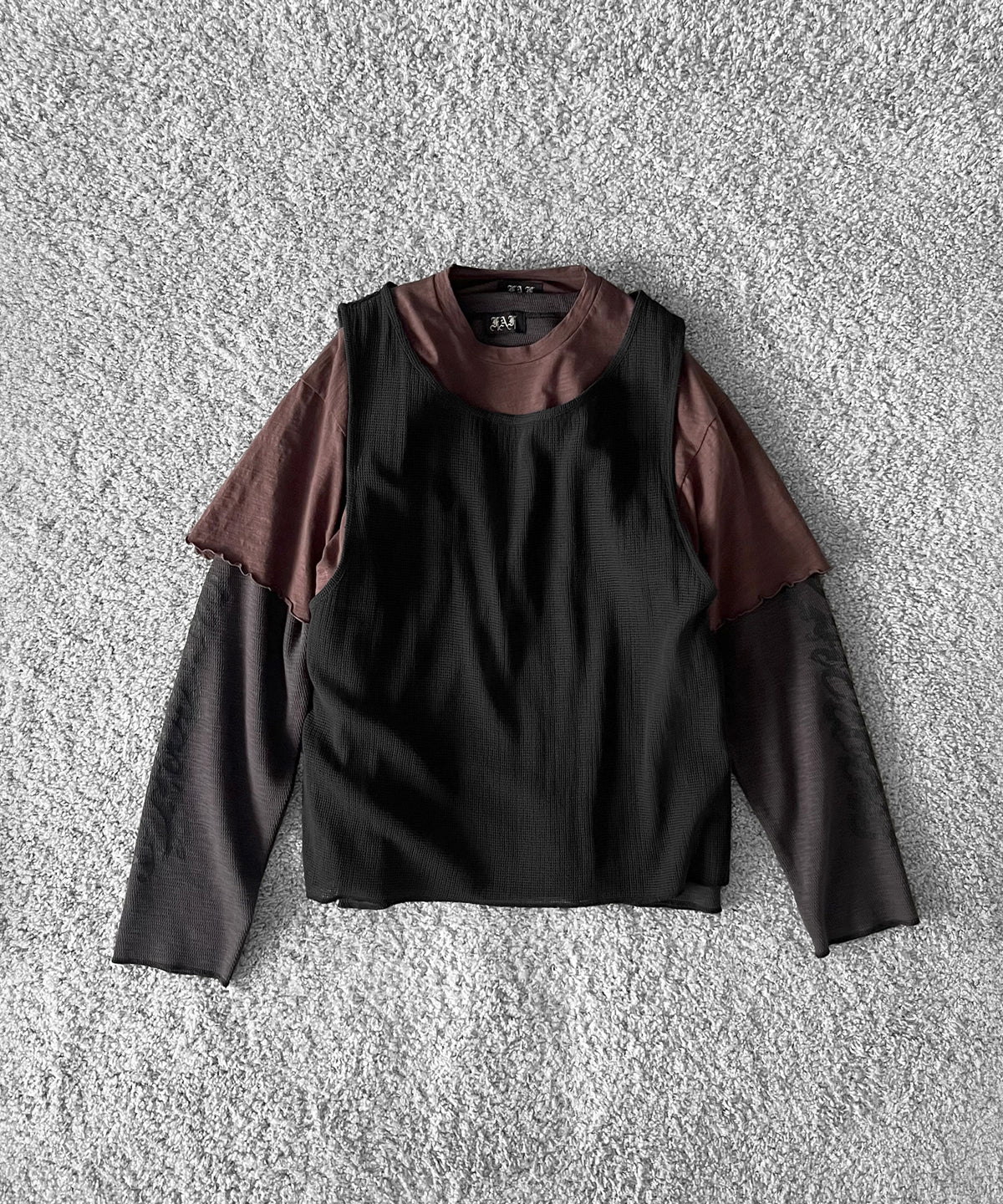 FAF(FAKE AS FLOWERS) 3Layerd ls tee "ECRU"